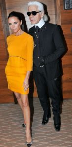 Victoria Beckham with Karl Lagerfeld at International Herald Tribune Heritage Luxury Conference