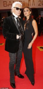 Victoria Beckham with Karl Lagerfeld at Bambi Awards in Berlin