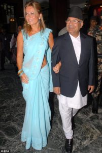 Geri Halliwell with Nepal Prime Minister in Kathmandu