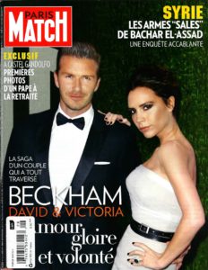 Victoria and David Beckham in Paris Match Magazine