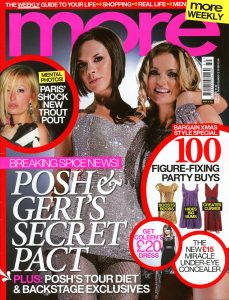 Geri Halliwell and Victoria Beckham in More Magazine